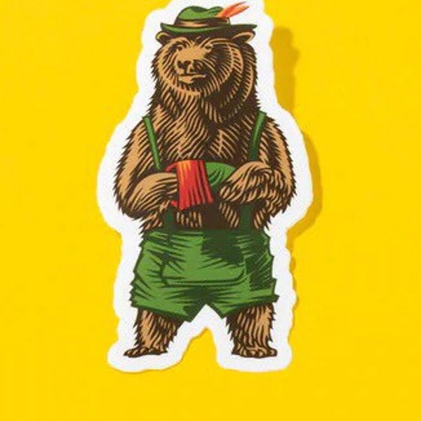 German Alpine Bear Laptop Sticker