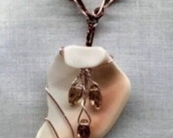 Gulf Wrapped Love Seashell Pendant Necklace