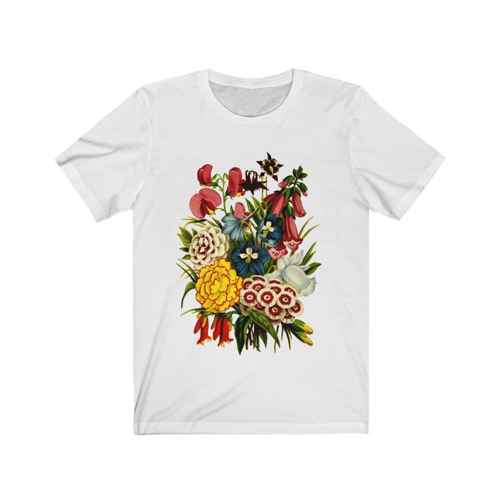Botanical Shirt Cottage Core T-shirt Flower T-shirt Tee | Etsy