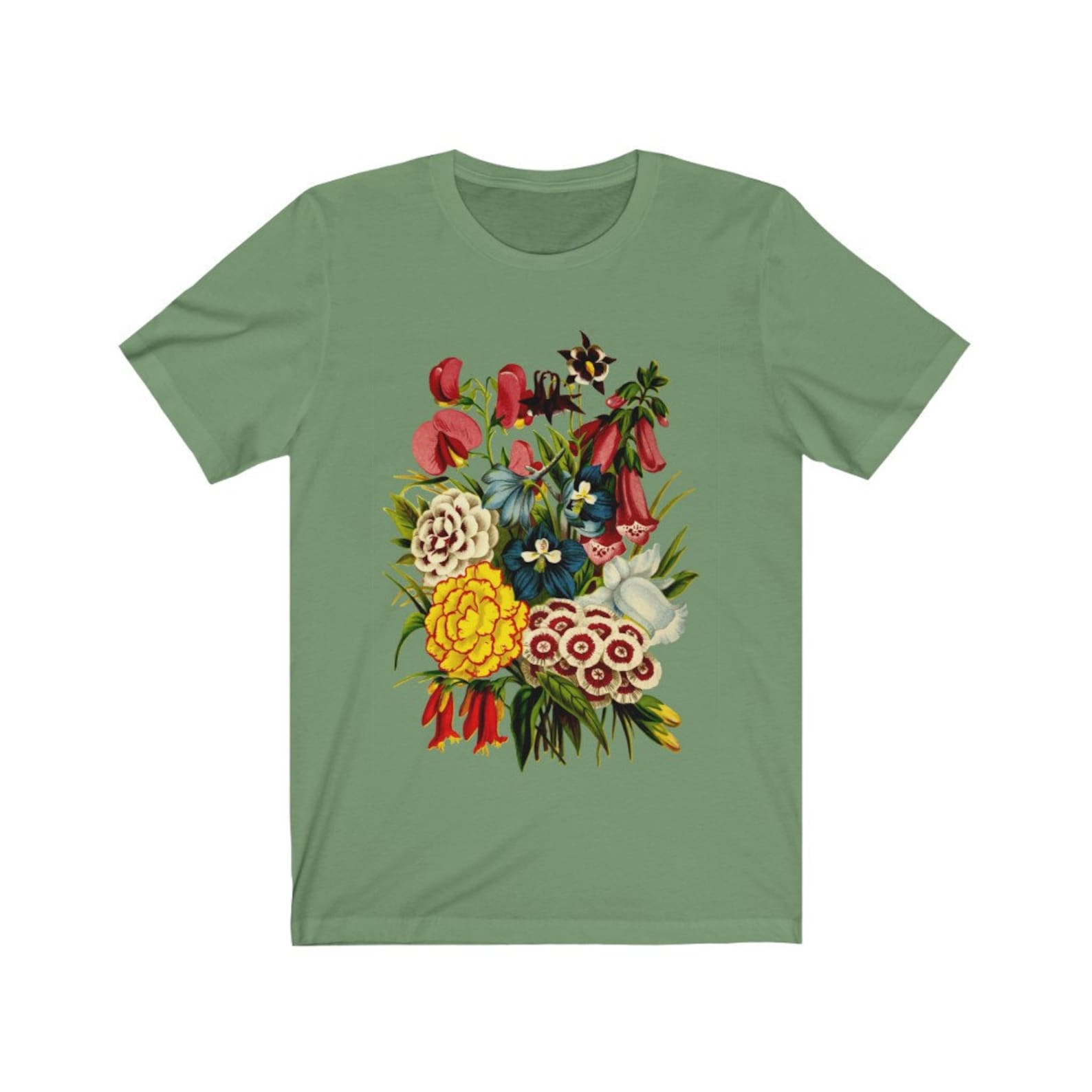 Botanical shirt cottage core t-shirt flower t-shirt tee | Etsy