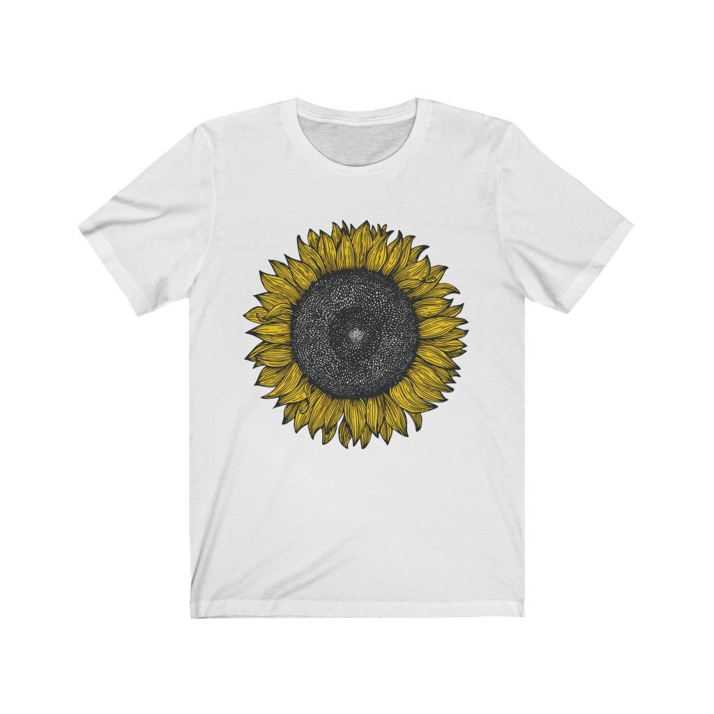 Sunflower t-shirt sunflower t-shirt printed shirt womens | Etsy