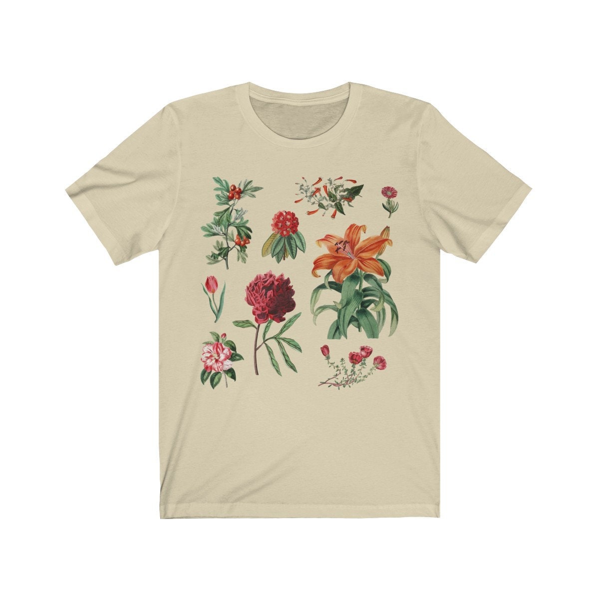 Botanical Shirt Vintage T-shirt Flower T-shirt Tee Vintage - Etsy