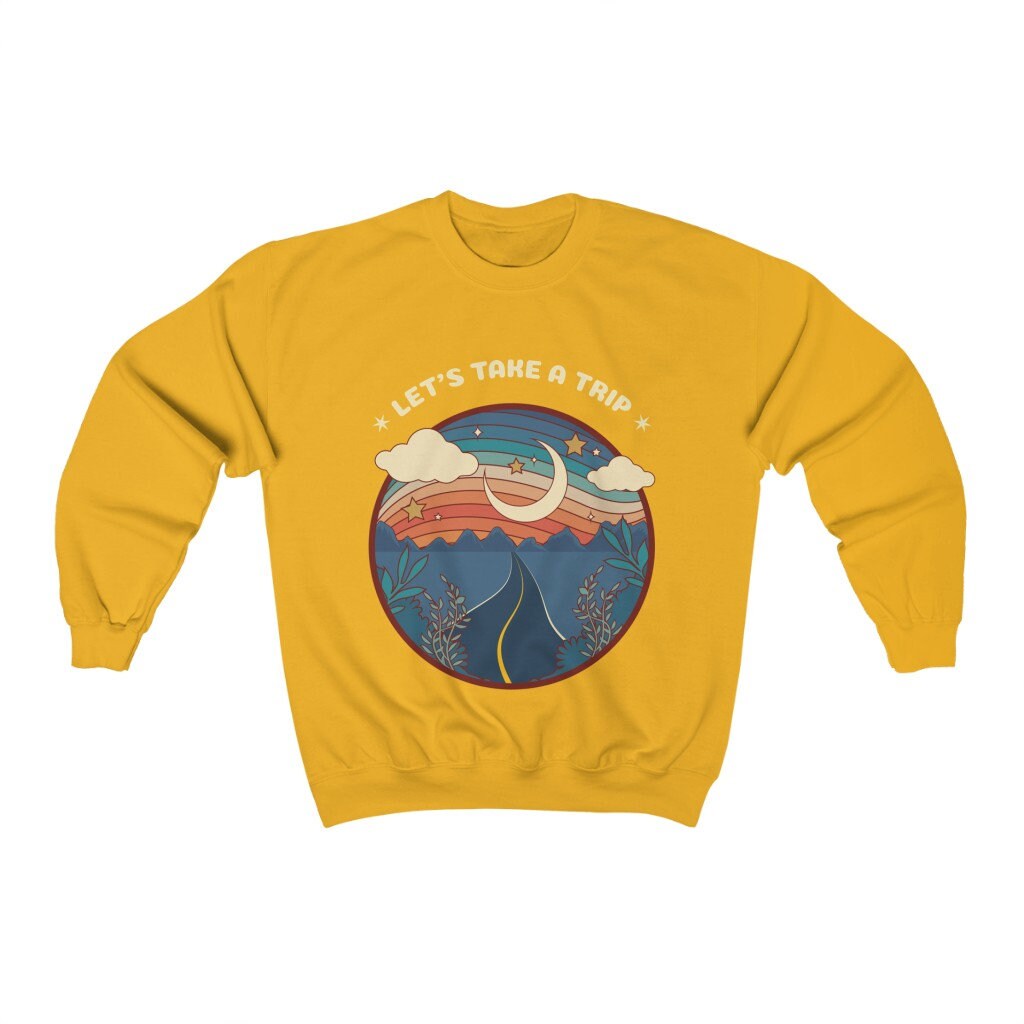Lets Take a Trip Vintage Style Sweater Crewneck Sweater Etsy