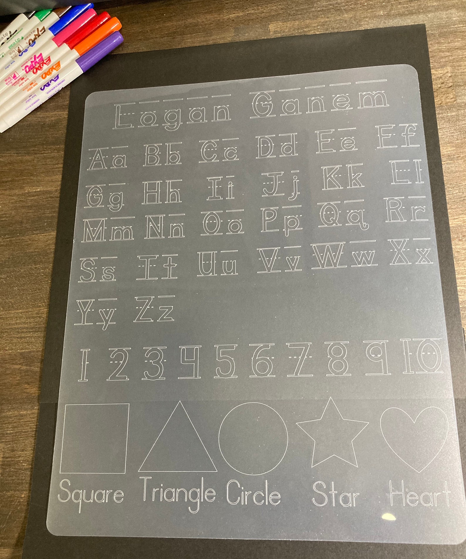 Dry Erase Tracing Mat Personalized Name Alphabet Numbers Etsy