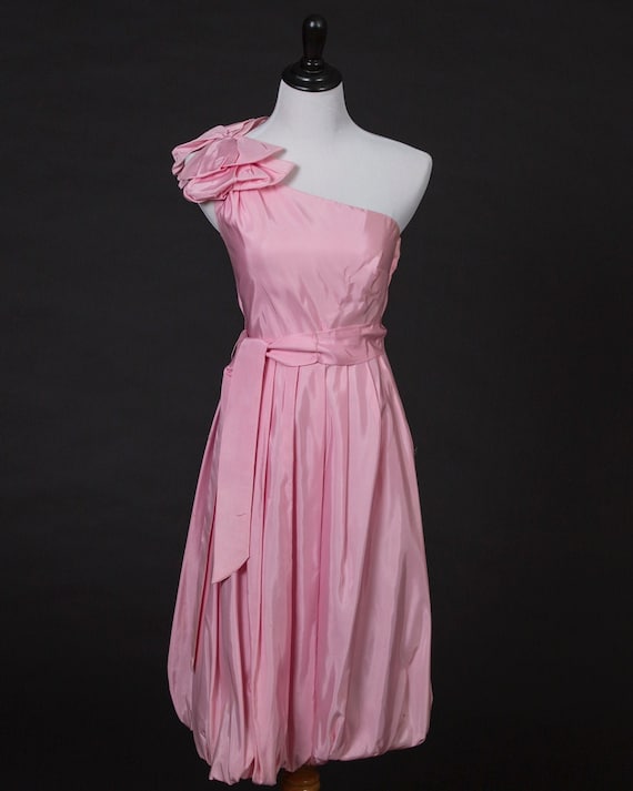 1980's Taffeta Off Shoulder Dress