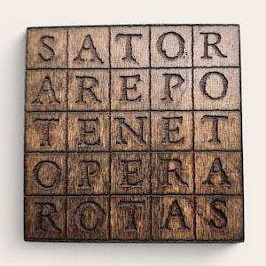 Sator Square, Liten Träamulett, Ockult Talisman för Beskydd och Lycka, Altardekor, Kristendom, Hoodoo, Andliga Förnödenheter