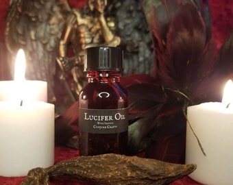 Lucifer Oil | Honor, Wisdom, Strength, Empowerment, Illumination, Devotion, Clarity, Handcrafted Intention Oil, Hoodoo, Voodoo, Occult Magic