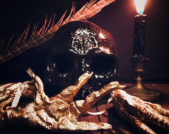 Gouden Hoodoo-kippenvoet | Geluk, welvaart, kansen, overvloed, handgemaakte curiosa, altaardecor, Hoodoo, voodoo, occulte magie