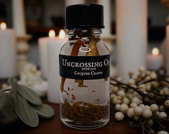 Uncrossing Oil | Reversal, Cleansing, Purification, Protection, Handcrafted Folk Magic Curio, Intention Oil, Hoodoo, Conjure, Rootwork