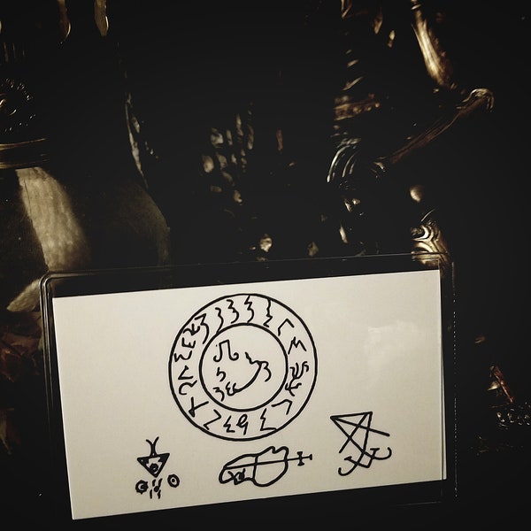 Lucifer Prayer Card, Altar Decor, Sigil Magic, Deities And Idols, Black Magic, Keepsake, Witchcraft, Dedication Card