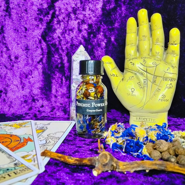 Psychic Power Oil, for Intuition, Divination, Protection, Candle Magic, Hoodoo, Voodoo, WItchcraft, Purpose Oils, Ritual Supplies, Herbal