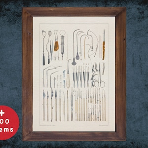 TOOLS OPHTHALMOLOGY EYES anatomy art print for medical student graduate Surgical tech and surgeon instrument doctor gift office decor