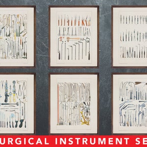 Anatomie print, set van 6 posters, cadeau voor chirurgische tech, instrument arts, chirurgie medische kantoor muur kunst decoratie
