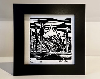 Mountains - Block Print