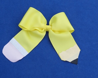 Pencil cheer bow, back to school pencil bow