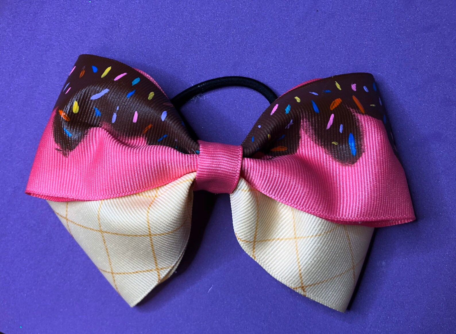 Ice Cream Cone Hair Bow Ice Cream Cone Bow Summer Ice Cream Etsy