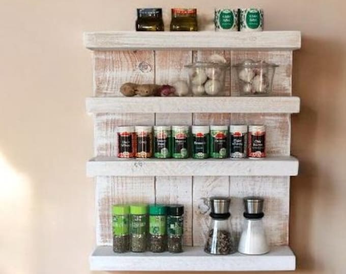 Wooden spice rack - kitchen shelf