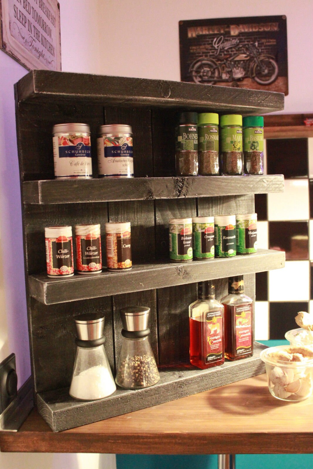 Massivholz Gewürzregal Gewürzhalter Holz Küchenregal | Etsy