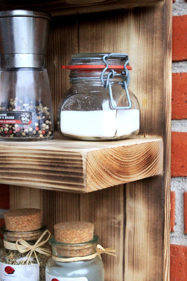 Gewürzregal aus Holz für die Wand oder stehend Braun | Etsy