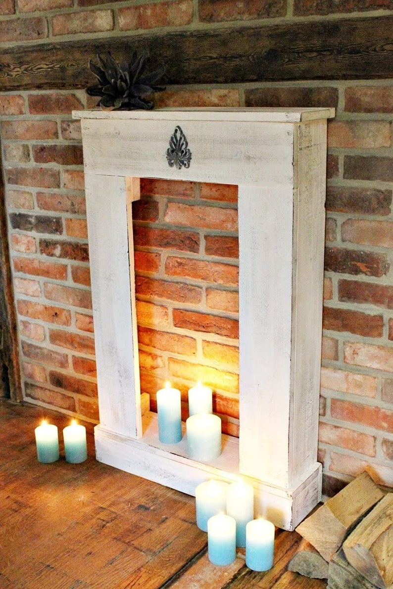 Kaminkonsole Dekokamin Kaminsims aus Holz fertig montiert | Etsy