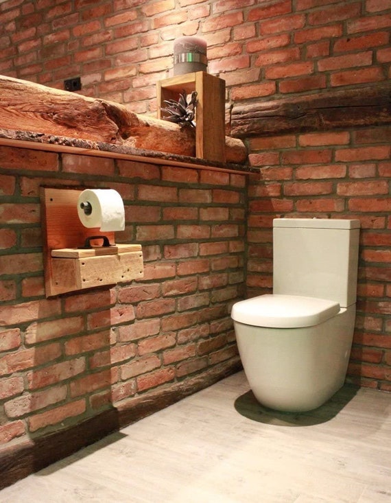 TAKE® Porte-rouleau de papier toilette de rechange [4 rouleaux] +  porte-papier toilette en bois pour le mur – Rangement de papier toilette  100 %