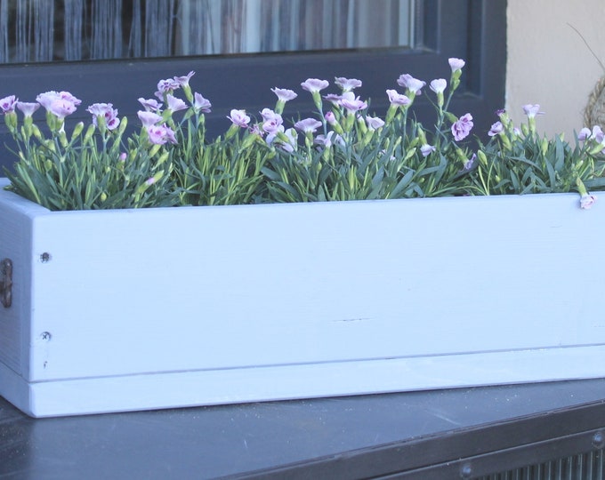 Flower box "The Original by Dekorie" made of wood with iron handles 30 - 90 cm wide / 19.5 cm deep / in grey