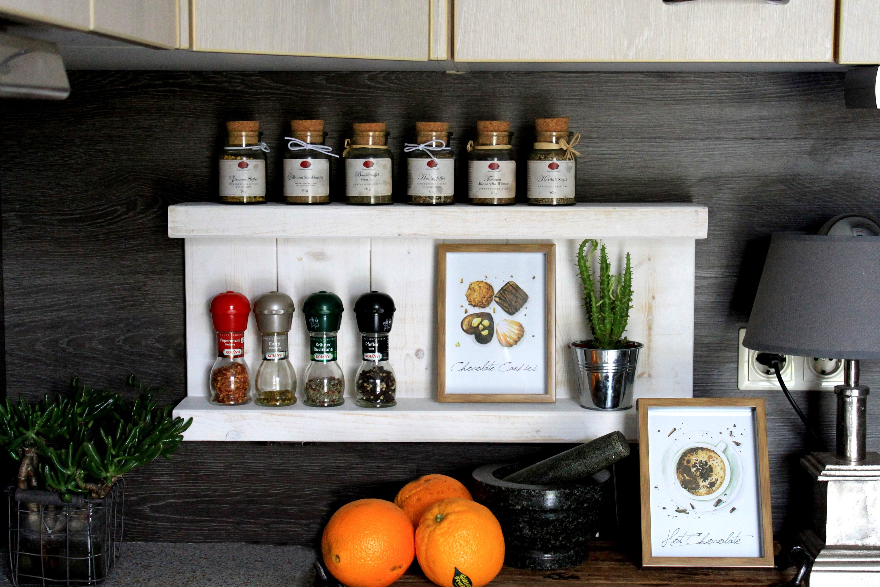 Gewürzregal aus Holz für die Wand oder stehend Weiß 2 | Etsy
