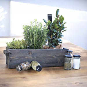 Blumenkasten " Das Original von Dekorie " aus Holz mit Holz Griffen 30 - 90 cm breit / 19,5 cm tief / in schwarz