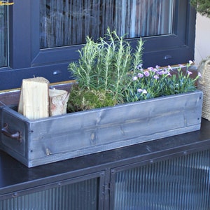 Blumenkasten " Das Original von Dekorie " aus Holz mit Eisen Griffen 30 - 90 cm breit / 19,5 cm tief / in schwarz