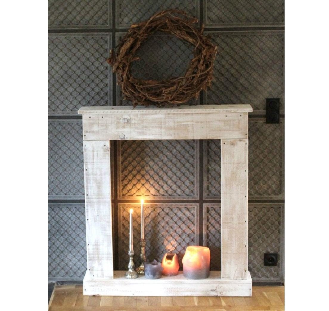 Fireplace surround with base Fireplace console SHABBY CHIC ...