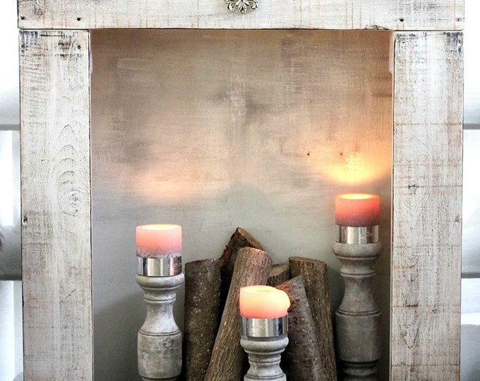 Fireplace surround fireplace console decoration fireplace dummy wooden white vintage country house farmhouse ready assembled
