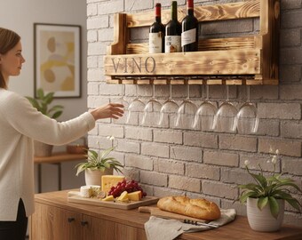 Portabottiglie pieghevole in legno, a forma di diamante, per bottiglie di vino, bottiglia di vino, bottiglia di vino, (3 bottiglie di stoccaggio) (29 x 12 x 17 cm