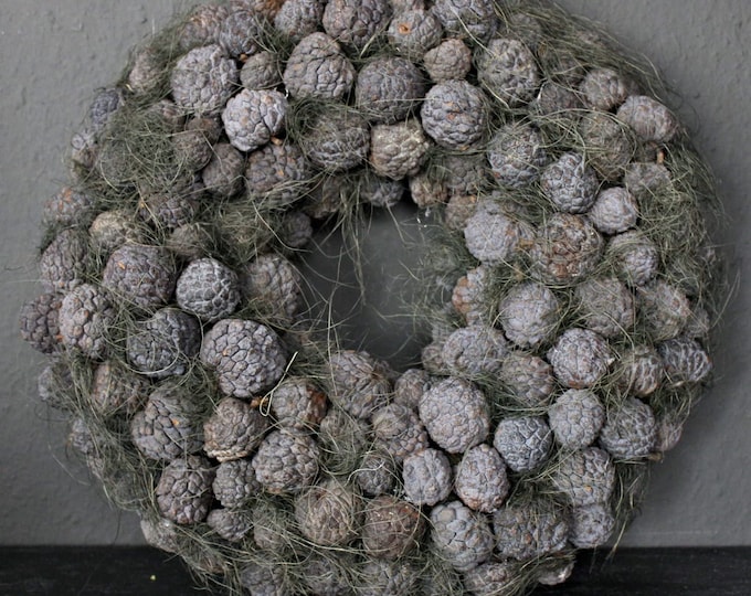 Sugar Apple Wall Wreath Diameter 55 cm Grey