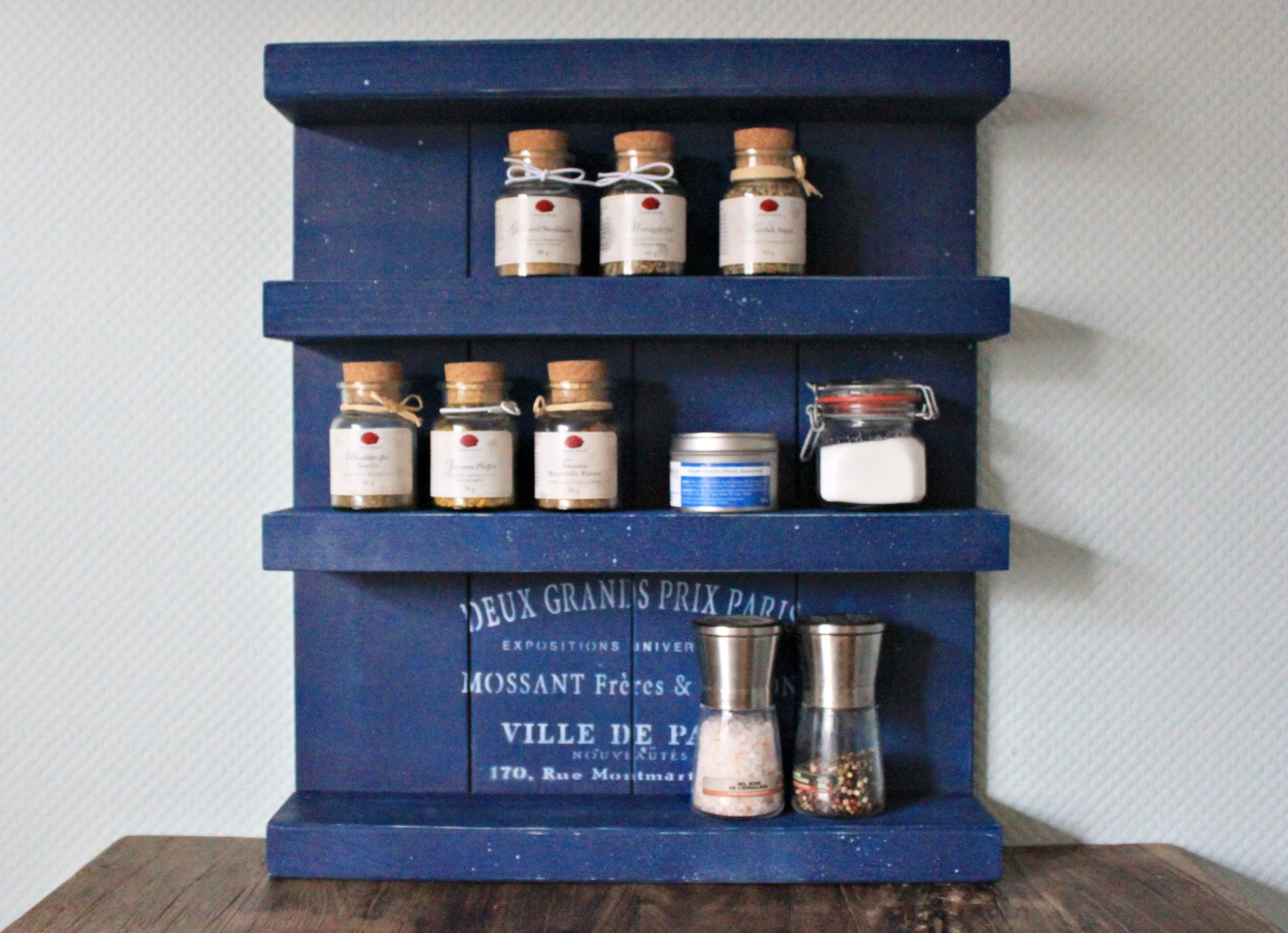 Rustic Spice Rack, Wooden Spice Rack, Wall Mounted Spice Rack