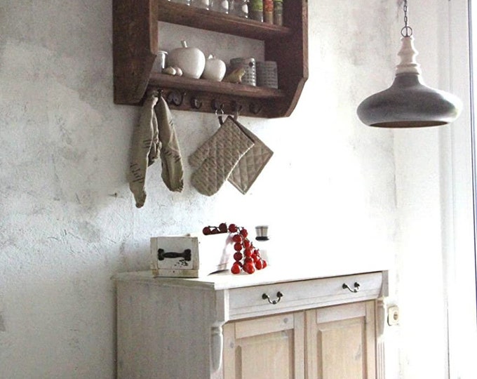 Wall shelf spice rack kitchen shelf wood brown shabby vintage country house farmhouse ready assembled