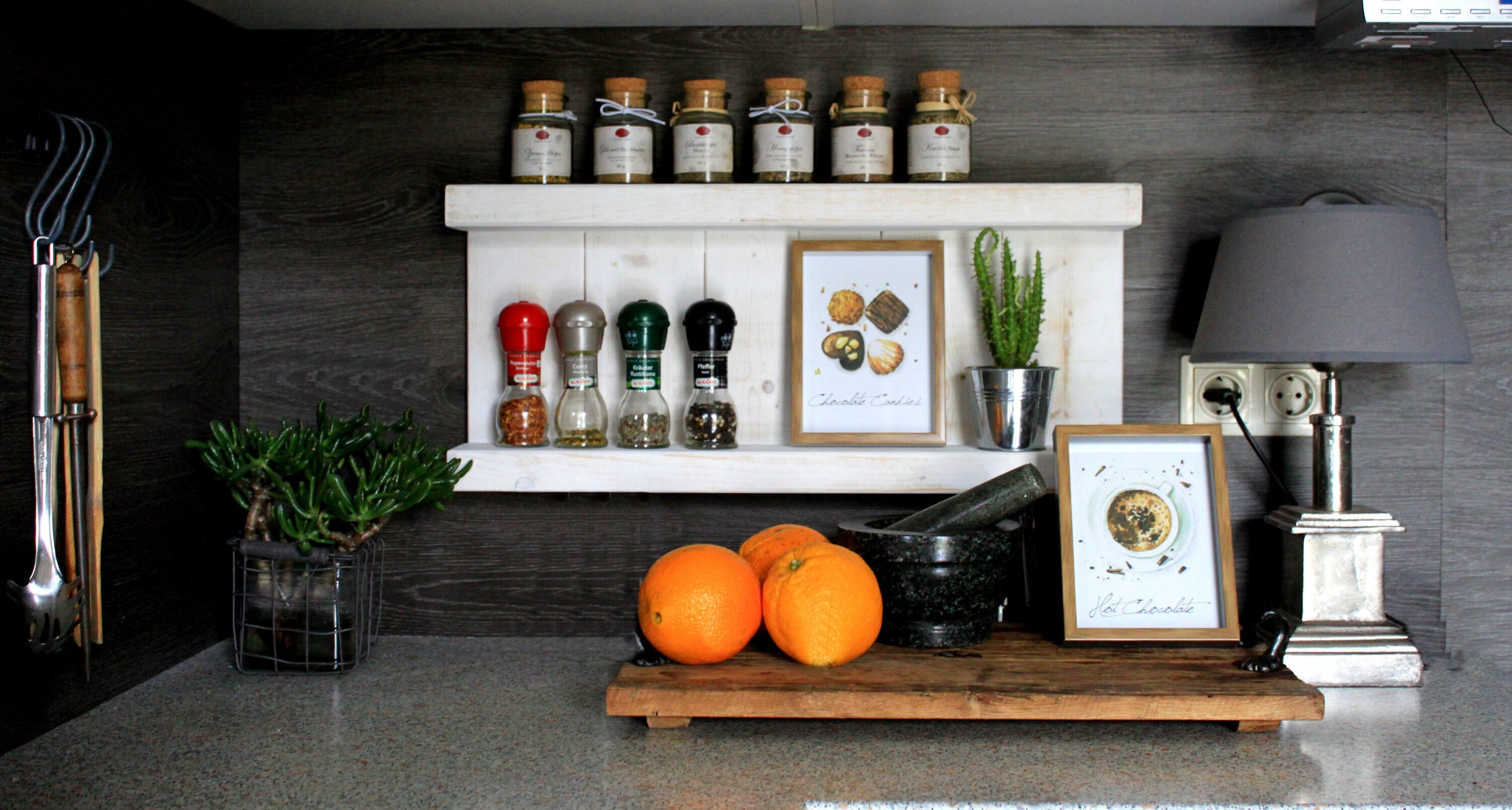 Gewürzregal aus Holz für die Wand oder stehend Weiß 2 | Etsy