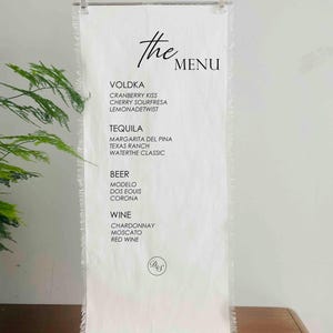 Engagment Bar Menü Zeichen Signature Benutzerdefinierte Hochzeit Bar Zeichen, Stoff Hochzeit Signage, Bar Menü, Leinen Baumwolle Stoff Hochzeit Banner Party Decor