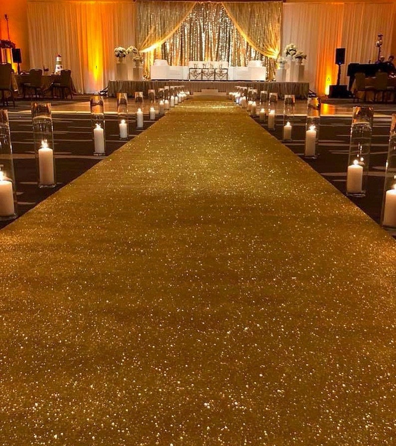 Stunning Decor Gold Sequin Shine Carpet Aisle Runner For Etsy