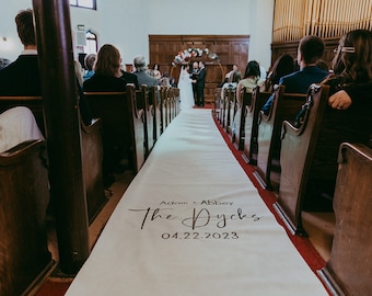 Tapis de passage personnalisé totalement opaque et transparent pour accessoires de mariage