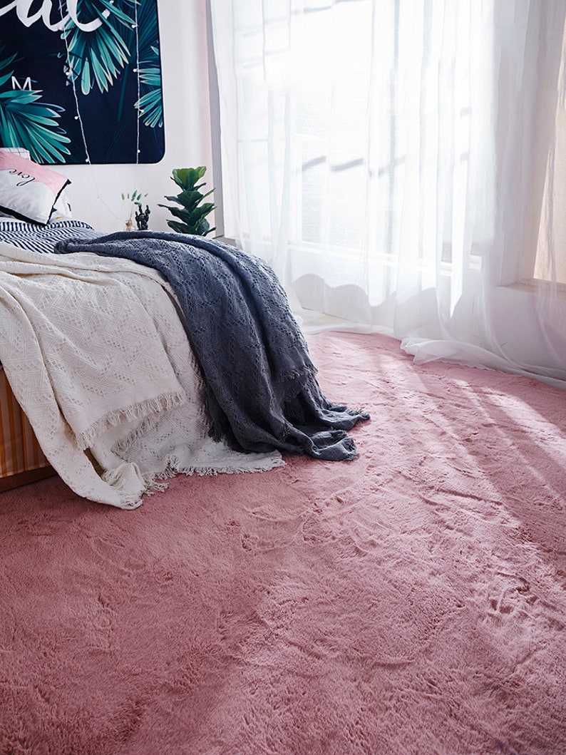 5ft Soft faux fur rabbit rectangle round area rug living room Etsy