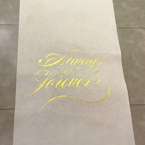 Corridoi bianchi semplici personalizzati con stampa in oro, stampa iniziale con monogramma, accessori per matrimoni, tappeto da corridoio, decorazione per feste di fidanzamento e ballo di fine anno