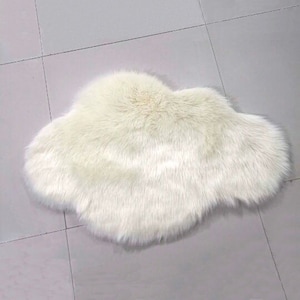 Größe Personalisiert Wolke Form Bereich Teppich Kinder Kinderzimmer Elfenbein grau Mädchen Raumdekoration Matten weich warm Zottelkissen Kunstpelz plat Matten Geschenkideen
