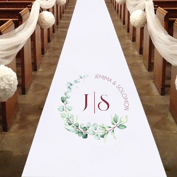 Custom Name Monogram Prints White Personalized Aisle Runners Totally No Sheer Opaque Wedding Accessories Runner Rug engagement prom party