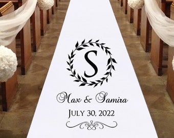 Custom Name Monogram Prints White Personalized Aisle Runners Totally No Sheer Opaque Wedding Accessories Runner Rug engagement prom party