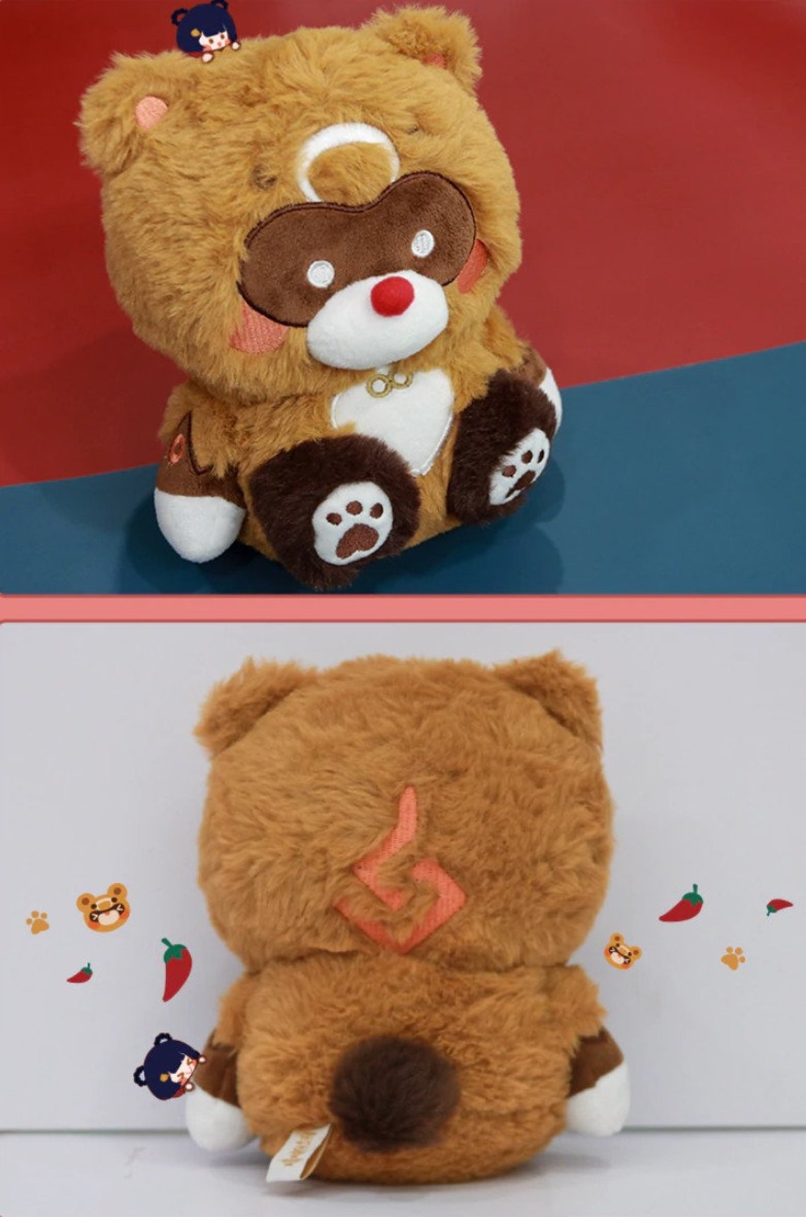 Xiang Ling racoon Guoba plush Genshin Impact Kawaii cute | Etsy