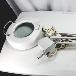 Vintage LTS Floating Lamp Magnifying Glass Light Desk Shop Prop