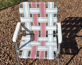 Sunbeam Garden Chair Hopfällbar stol Aluminiumram Röd Vit Blå Trädgårdsstol