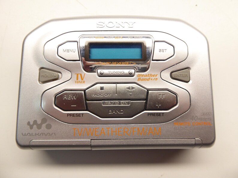 Sony Walkman WM-FX494 Kassettspelare AM-FM Väder med Klipsch-hörlurar och mjukt fodral bild 2