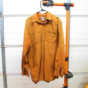 Camisa Carhartt Grande Alto Beige Bolsillo de Manga Larga Frente 100% Algodón India