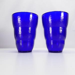 Cobalt Blue Heavy Glass Tumblers 2